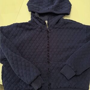 Free People Quilted Intentionally Distressed Hibernation Zip up hoodie